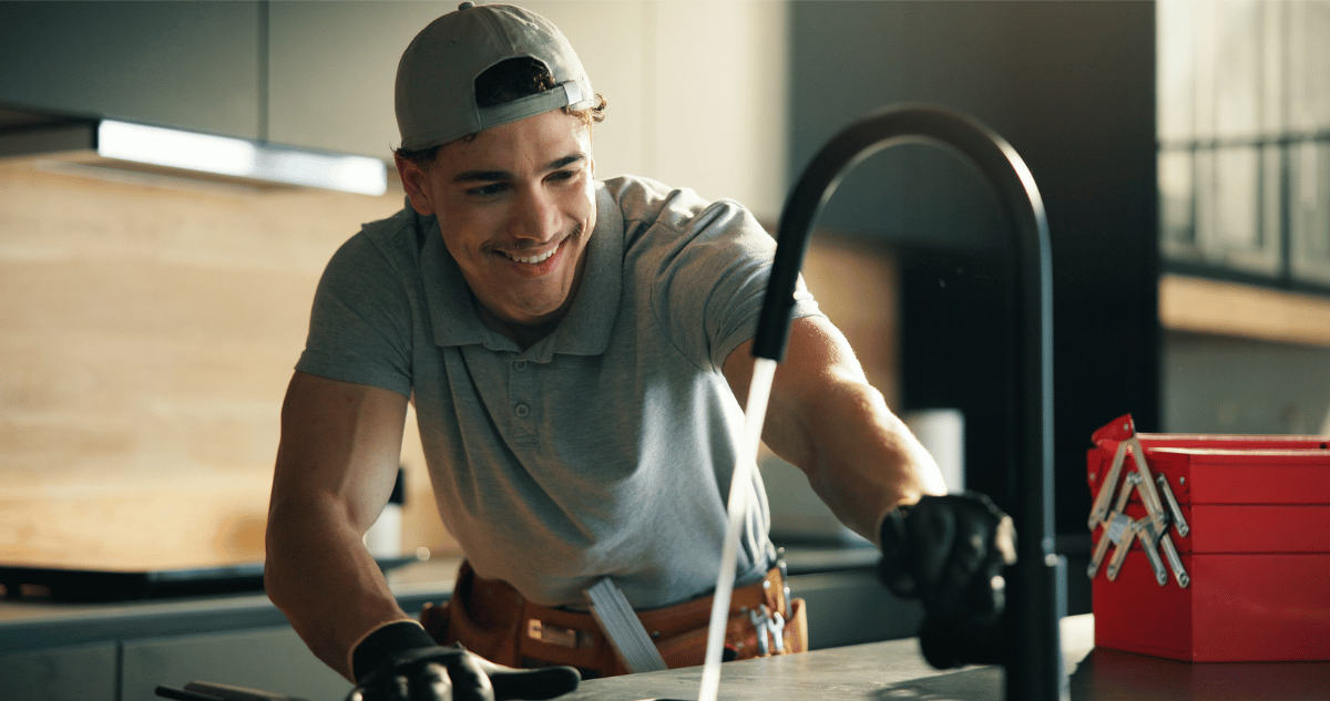 A professional performing a water test